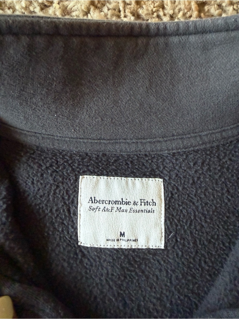 Abercrombie & Fitch Charcoal Gray Half-Zip Fleece Pullover - Picture 2 of 2